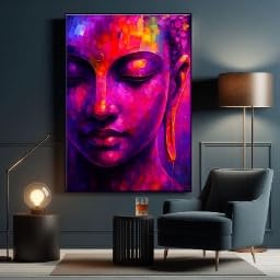 Tableau sur toile Bouddha pour réchauffer un mur blanc vide