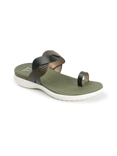 Image of Carlton London Women's Comfort Sandals | Stylish Slip on Flats with Cushioned Soles | Trendy Lightweight Durable & Comfortable Fashion Sandal for Outdoor Use