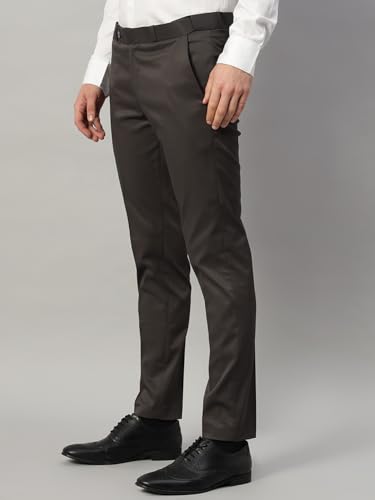 Image of Vogaan Formal Pant with Expandable Waist for Men | Men's Cotton Regular Fit Flat Front Pant for Party and Casual Wear