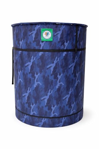 Image of Insulated Water Tank Cover for Overhead Tanks Aluminium Foil Bubble Insulation Heat & Cold Protection Waterproof Fabric UV Resistant Buckle Straps 500-2000 L (NAVY CAMOUFLAGE, 1000 LTR)