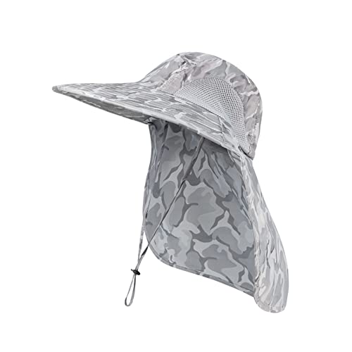 Image of Outdoor Sun Hat for Men with 50+ UPF Protection Safari Cap Wide Brim Fishing Hat with Neck Flap, for Dad