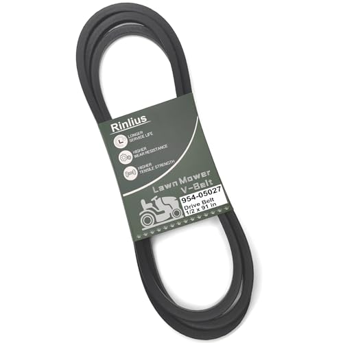 Rinlius Mower Drive Belt 954-05027A for Craftsman Cub Cadet XT1-GT50 XT1-GT54 XT2-GX54 Troy-Bilt MTD 954-05027B 754-05027A 754-05027B Lawn Mowers(1/2 x 91)