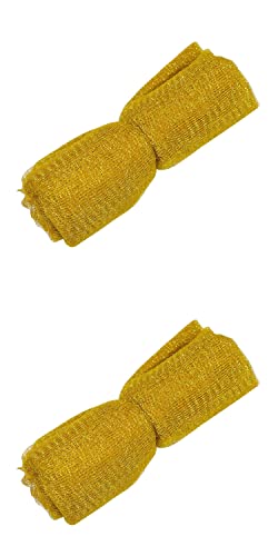 Just Flowers Decoration Mesh Net Fabric for Gift Wrapping, Home Decoration, Trousseau Packaging, Flower Decor, Mandap Decoration, Fruit Basket Packing (5 Mtr x 2 Roll) (Gold Set of 2 Roll)