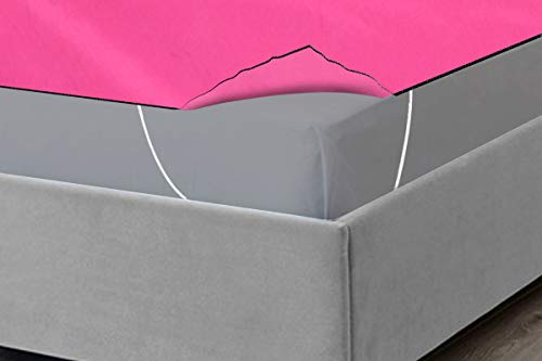 Image of The Furnishing Tree Mattress Protector / Waterproof Bedsheet Size WxL 36x75 inches Single Bed One unit Polyester Pink