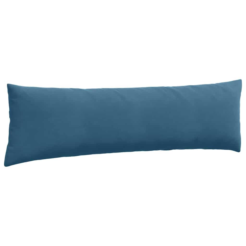Sofakissen 2er Set Blau 145 x 40 x 20 cm, Dekokissen aus feinem Cordstoff für Couch und Bett, Längliche Couchkissen mit abnehmbarem Bezug und Reißverschluss