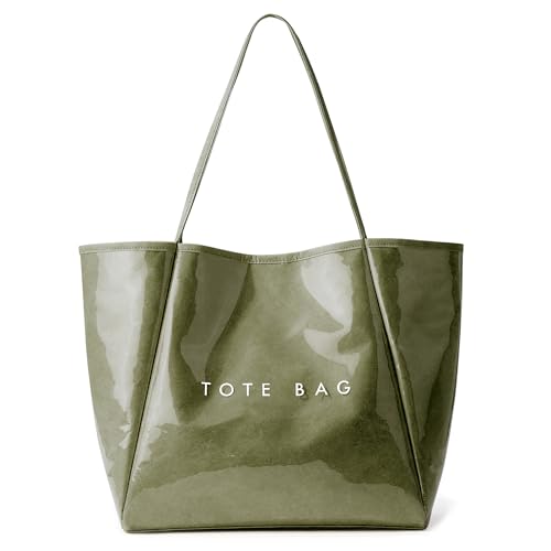 Image of KALIDI PVC Tote Women Weekender Bag Large Shopper Handbag Oversize Shoulder Travel Purse