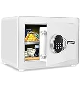 1.0 Cubic Feet Safe Box, Small Safe W/Removable Shelf, Alarm System, Digital Electronic Security ...