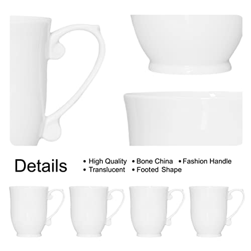 Qoutique MST21019 Bone China Coffee Mugs - 20 Ounce - Set Of 4, Cups For Latte, Hot Tea, Cappuccino, Mocha thumb #4