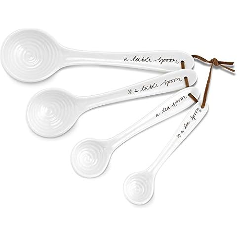 Portmeirion Sophie Conran Messlöffel weiß | 4er Set Messlöffel Set für trockene und flüssige Zutaten | aus feinem Porzellan Cover
