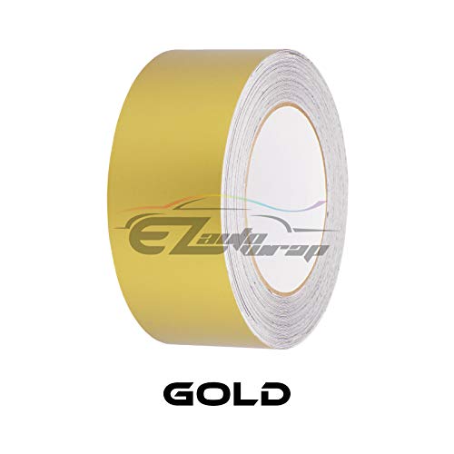 Free Tool Kit 4" Wide 25Ft Long Matte Gold Racing Stripes Vinyl Wrap Rally Decals Stripe Sticker #TOP2