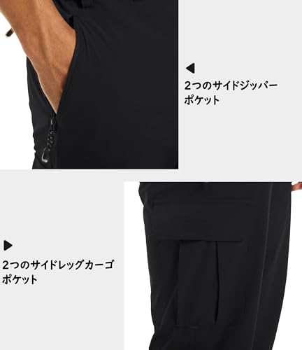 TACVASEN メンズ トレッキングパンツ 2XL ブラック