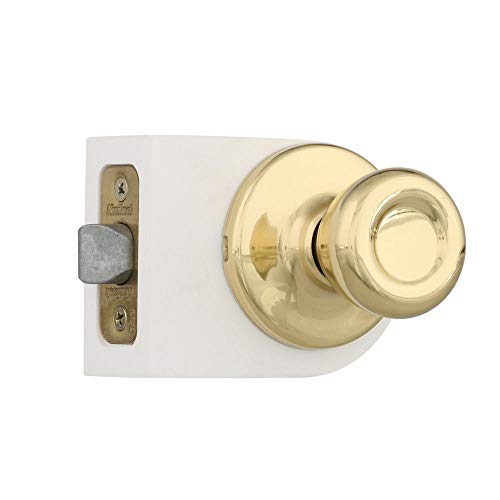 Image of Kwikset Tylo Interior Passage Door Knob, Handle For Closet and Hallway Doors, Non-Locking Doorknob in Polished Brass
