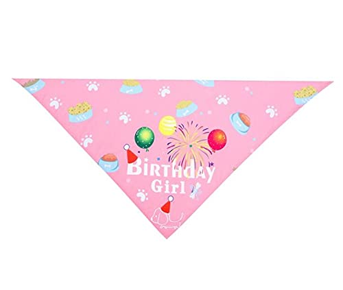 Hund Geburtstag Bandana Hut Set, Hund Geburtstag Party Supplies Hund Bandana Junge Mädchen Welpe Geburtstag Hut Schal für kleine mittlere Hunde Haustier (Rose)