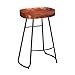 STRAW Taburete de Bar-The Urban Port Antique Colonial Atractivo de Madera con Patas de Hierro (Size : 45cmx75cm)