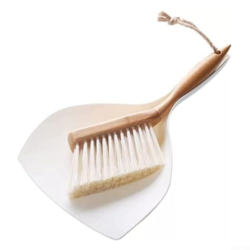 Kompaktes Kehrschaufel- und Besen-Set mit Griff und Gummilippe, um das Entweichen von Staub zu verhindern, entworfen für schnelle Reinigung in Küchen, Büros und Außenbereichen