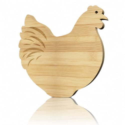 Tabla de cortar de bambú con diseño de pollo miniatura 1