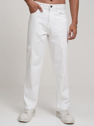 Image of Highlander Mens Relaxed Fit Denim Jeans for Man|Mid-Rise|Cotton Cargo Jeans for Men | Men Jeans