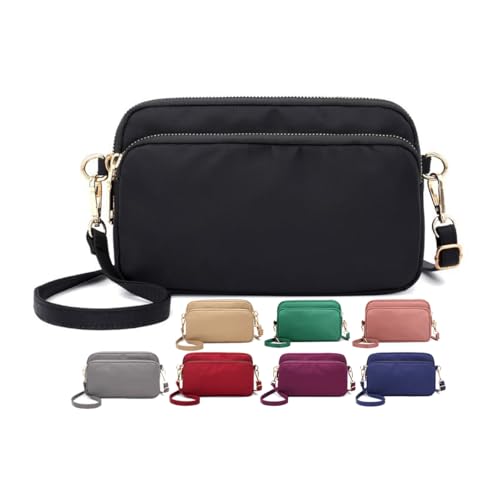 Bolsas transversais femininas modernas transversais para celular bolsas de ombro para mulheres com alça ajustável, Preto