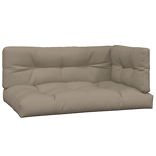 Image of Modular Outdoor Corner Sofa Set Taupe Solid Acacia Wood 9.3 inchx15.5 inchx4.6 inch Weather-Resistant Cushions Modern Patio Couch Seating for Garden, Terrace or Deck