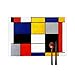 Juego de 4 manteles individuales para mesa de comedor, estilo pient Mondrian, estilo fauvism, arte holandés, resistentes a las manchas, para mesa de cocina, antideslizante, lavable, 45,7 x 30,5 cm