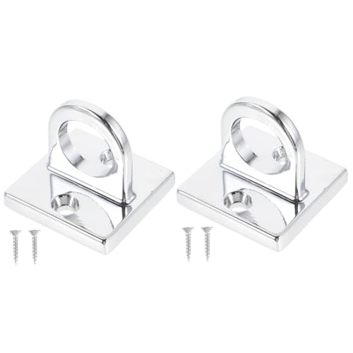 FUNOMOCYA 2pcs Concierge Pole Hook Crowd Control Rope Hook Mailbox Wall Mounted Post Circle Hook for Twisted Barrier Line Barrier for Movie Theaters Concrete Float Silver Zinc Alloy