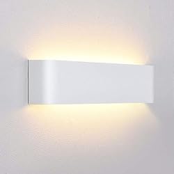 Lamparas De Pared Voltech Lightess 16W Apliques de Pared LED Interior Lámpara de Pared Moderna Blanco Luz de Aluminio Perfecto para Salón Dormitorio Sala Pasillo Escalera, 3000K Blanco Cálido