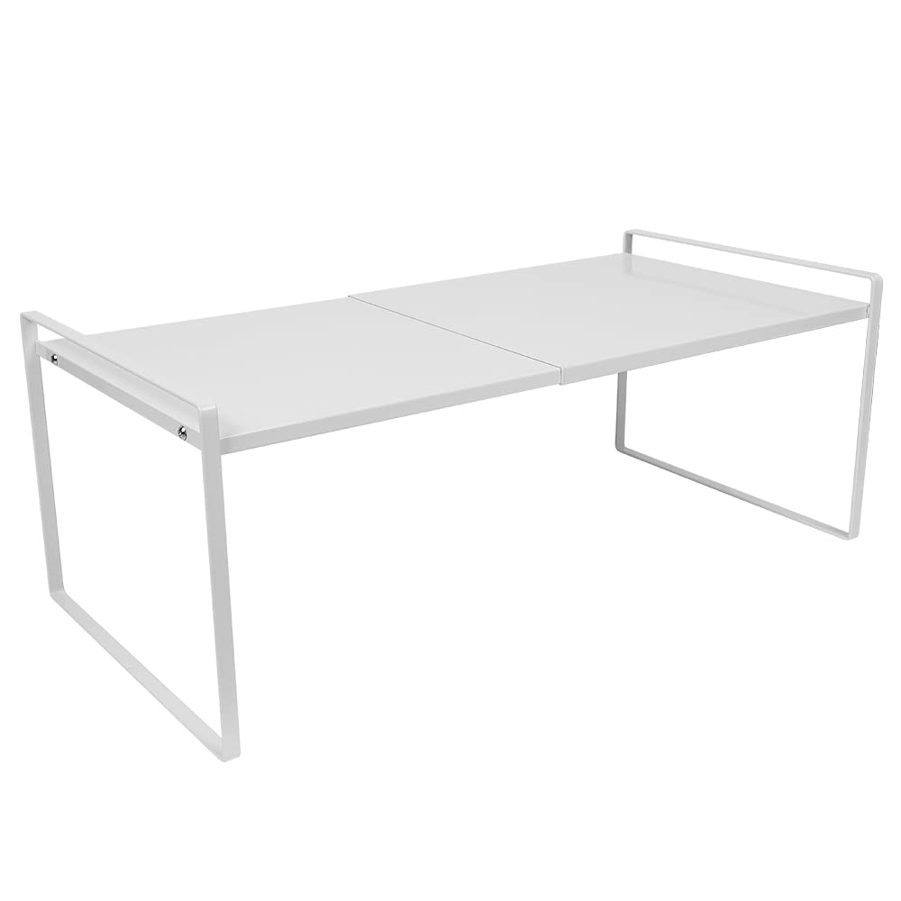Mensola di supporto per forno a microonde, organizer multifunzionale per forni a microonde- 36-60*21*18cm (bianco)