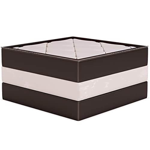 FURNY Marbo 8 Seater Fabric RHS Sectional L Shape Sofa Set with 1 Centre Table & 2 Ottomans (Cream-Brown) FURNY Marbo 8 Seater Fabric RHS Sectional L Shape Sofa Set with 1 Centre Table & 2 Ottomans (Cream-Brown)