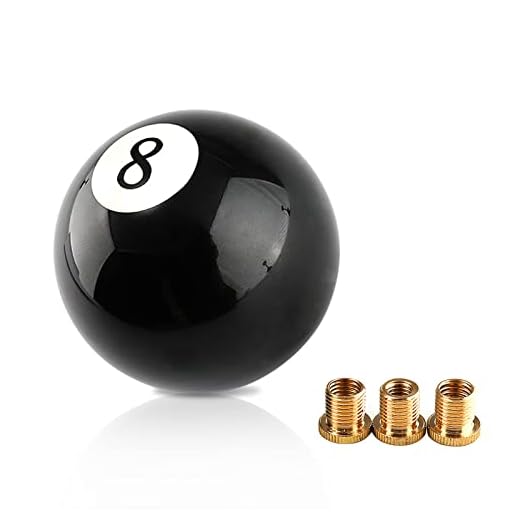 WENJTP Htostar Racing Universal Fit for Manual Car M 81.25, M 101.25, M 101.5, M 121.25 Acrylic Gear Shift Knob 8 Ball Billiard Black Round Shift Knob with 3 Adapters