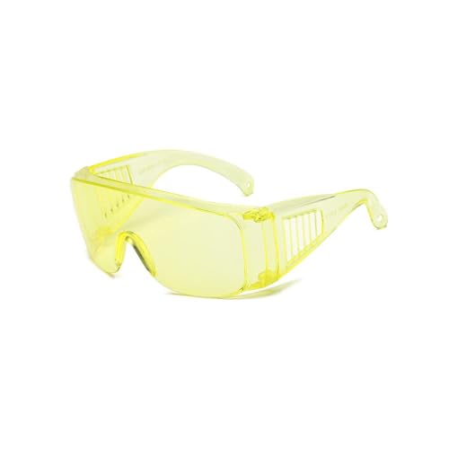 SagaSave Occhiali di sicurezza, resistenti ai raggi UV, occhiali protettivi per edilizia, all'aperto e laboratorio (giallo)