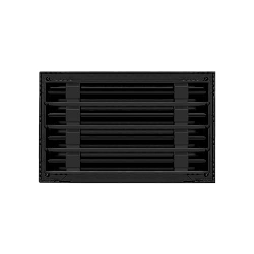 Image of BUILDMART - 12x8 Modern AC Vent Cover - Decorative Black Aluminum Air Vent - Standard Linear Slot Diffuser - Heating and Cooling Register Grille for Ceiling, Walls & Floors - Texas Buildmart