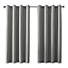 MRTREES Rideau Occultant Thermique Isolant en Texture de Lin 132x160 cm Rideaux 100% Opaque de Petite Fenêtre Courts Gris Foncé pour Salon Chambre Enfant Salle à Manger Lot de 2 avec Oeillets