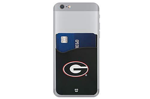 Georgia Bulldogs Adhesive Silicone Cell Phone Wallet/Card Holder for iPhone, Android, Samsung Galaxy, & Most Smartphones