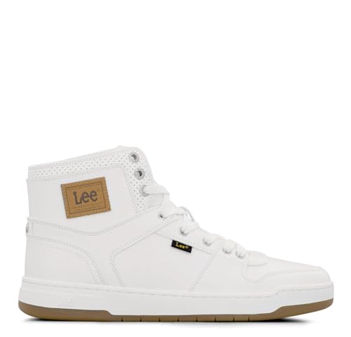 Lee Men's Daybreaker Hi Retro Court Sneaker, White Mono/Gum, 11 M - image 9