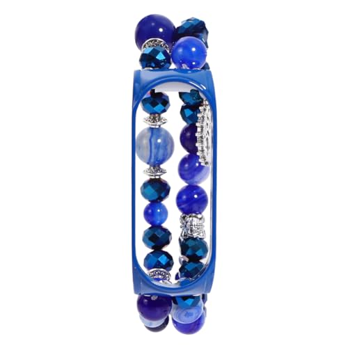 Correa de ágata de mijo pulsera ajustable con bisel de cristal 1