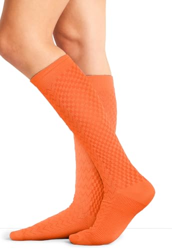Image of Cherokee Women's Compression Socks, 10-15 mmHg, Knee High, 4-Pair Pack, Soft Fit, Regular & Wide Calf - TRUESUPPORT