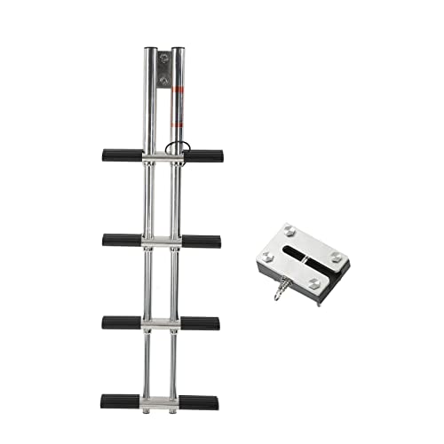 Escalera telescópica 4 peldaños acero inoxidable miniatura 4