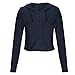 Women's Zip Up Cropped Hoodie Sweatshirt Y2K Crop Tops Fall Fashion Trendy Outfits Slim Fit Crop Knit Jacket Navy