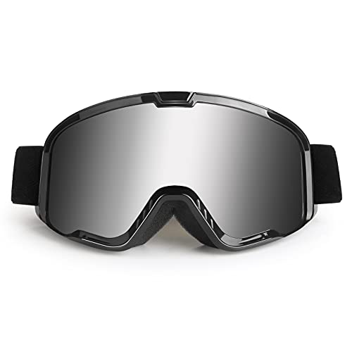 Image of Motocross Goggles for Adult ATV Goggles Motorcycle Goggles Snowboarding Goggles Riding Goggles Dirtbike Powersports Goggles Offroad Goggle MX Goggles UV400 Anti-Scratch Dustproof Skiing Goggles | UV400, Anti-Scratch, Dustproof, Silver MX Goggles
