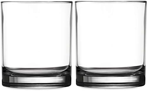 Kryllic Plastic Tumblers - Set of 2 Plastic Drinking Glasses - Acrylic Reusable Plastic Tumbler Dishwasher Safe - Kitchen Cups - Whisky Drinking Glasses - Plastic Cups