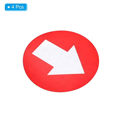 PATIKIL Enter Sign with Arrow 6 Inch, 4 Pack Round Red Entry Symbol with White Arrow for Supermarket Wall Direction - Image 3