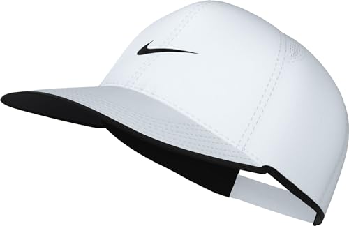 Nike Unisex Kinder Dri-fit Club Unstrukturierte Featherlight-Cap Für Cap, White/Black/Black, Einheitsgröße EU