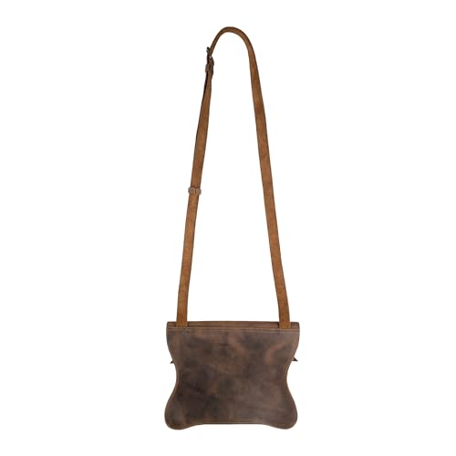 Heather's, Leaf-Shaped Shoulder Bag, Crossbody Bag with Adjustable Strap, Messenger Bag, Full Grain Leather, Handmade, Bourbon Brown4