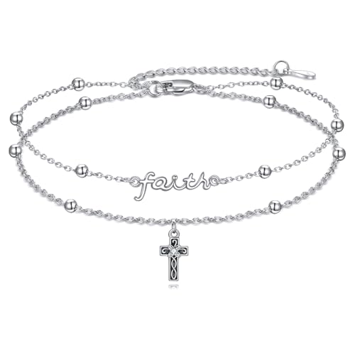 Image of ONEFINITY Shamrock /Mustard Seed /Cross /Witches Knot /Mountain Bracelets S925 Sterling Silver Faith Bracelet Christian Jewelry Gifts for Women Mom