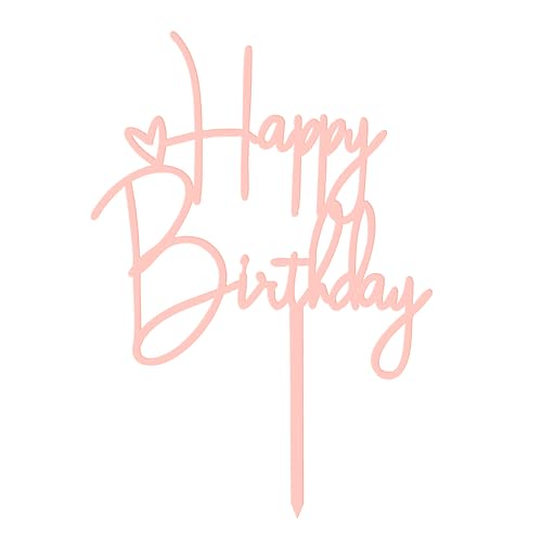 2 Stück Roségold Happy Birthday Tortendeko aus Acryl Acryl Tortendeko Geburtstag Happy Birthday Cake Topper für Mädchen Jungen Frauen Mann