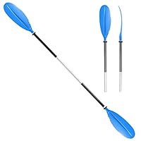 HEIMUNI Kayak Paddel Alu Doppelpaddel Sup Paddel 222cm für Kajak, Schlauchboot, Kanu, Kanadier Boot Ruderboot (Blau)