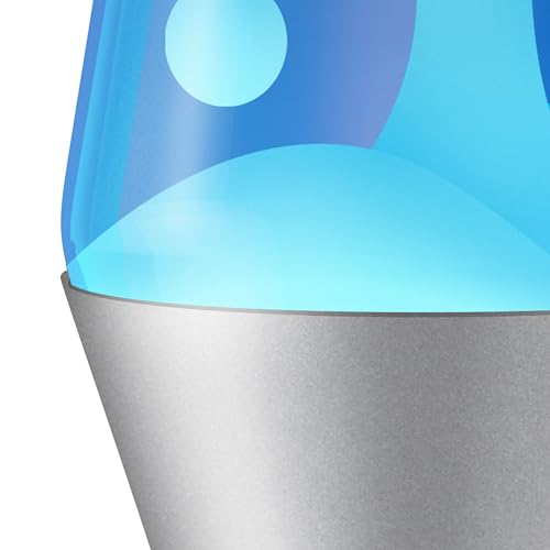 Lava Lamp 2103, White Wax, Blue Liquid, Silver Base and Cap, Original 14.5 inch LAVA® Motion Lamp to Illuminate Your Mood