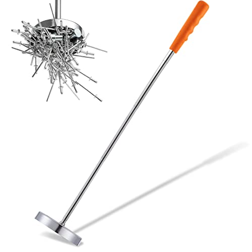 Telescoping Magnetic Sweeper Pickup Tool, Screws Parts Finder with 35LB Pull Capacity, Retractable 8.6" to 33" with Strong Magnet, Pick up Nails, Screws, and Metal Parts, Orange
