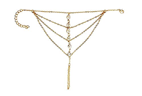 Adorable Woman Chain Tassel Crystal Bracelet Slave Finger Ring Hand Harness