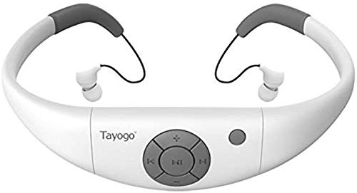 Tayogo Waterproof MP3 Player for Swimming with Shuffle Feature-White